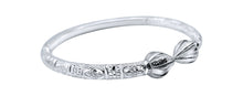 Load image into Gallery viewer, West Indian Cocoa Head Bangle Mumbai Pattern .925 Sterling Silver at .230 Thick