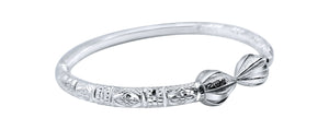 West Indian Cocoa Head Bangle Mumbai Pattern .925 Sterling Silver at .230 Thick