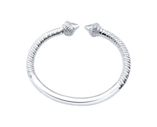 Load image into Gallery viewer, West Indian Taj Head Bangle with Our NEW rebar design .999 Fine Silver at .300 Thick - Size 9 1/2