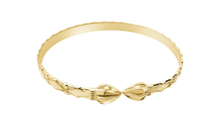 Load image into Gallery viewer, West Indian Flat Bangle with Cocoa Head in 10K Gold.
