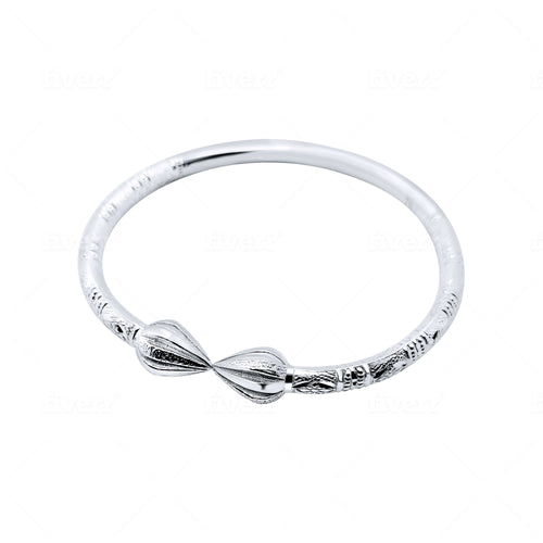 West Indian Cocoa Head Bangle Mumbai Pattern .925 Sterling Silver at .230 Thick