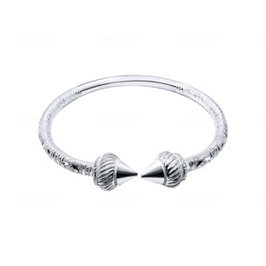 West Indian Taj Head Bangle Mumbai Pattern .925 Sterling Silver at .230 Thick